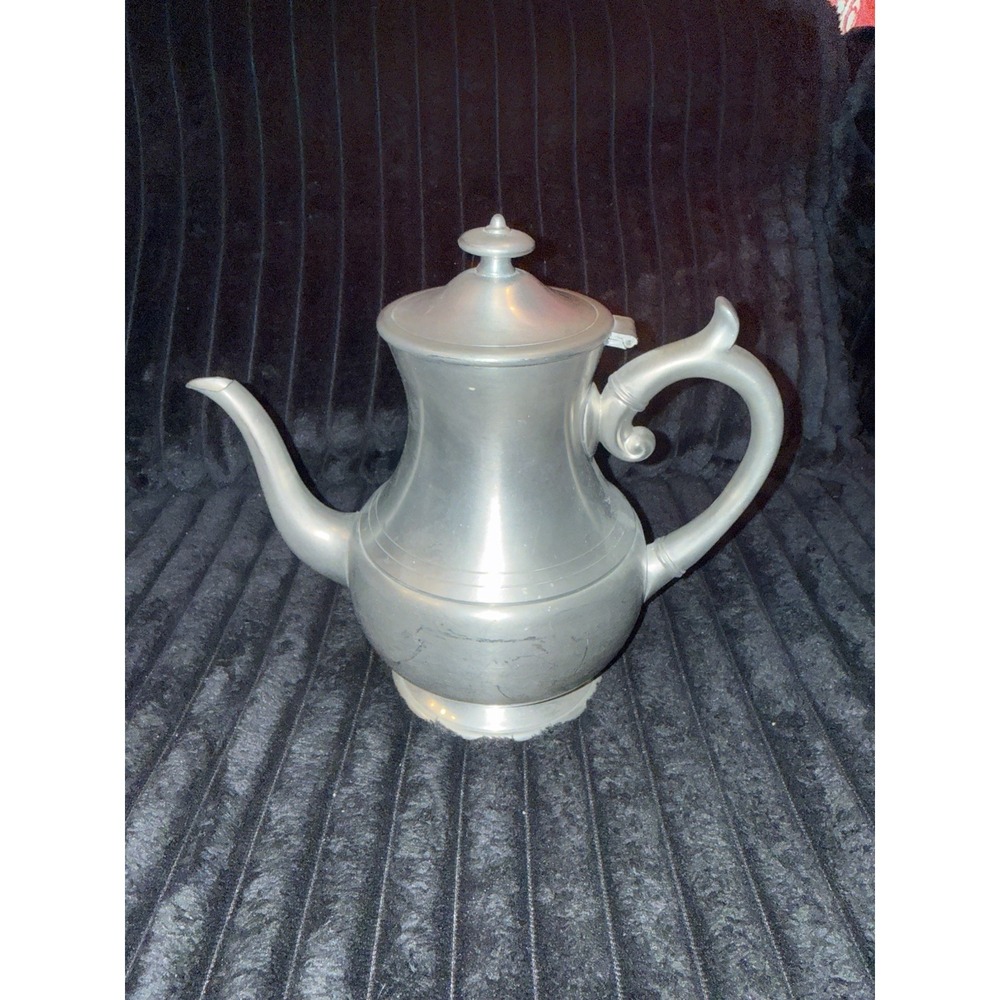 Woodbury Pewterers Pewter Tea Pot Collectible Serving Vessel 9" Tall - Picture 1 of 13